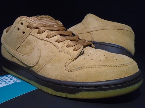 NIKE DUNK LOW PRO SB WHEAT FLAX BAROQUE BROWN SUEDE BISON GUM BQ6817-204 8.5