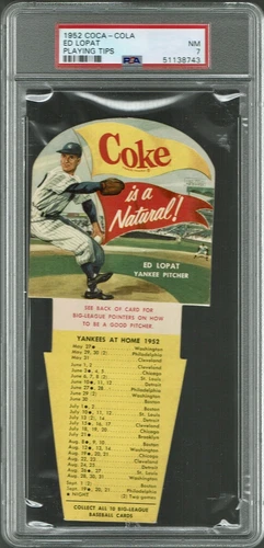 1952 Coca-Cola Playing Tips Ed Lopat PSA 7 NM! Pop 4, Only 7 Higher!!
