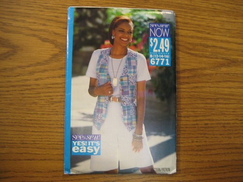 6771 Vest & Shorts Butterick See 'n Sew Ez Sewing Pattern Misses Sz 12 14 16