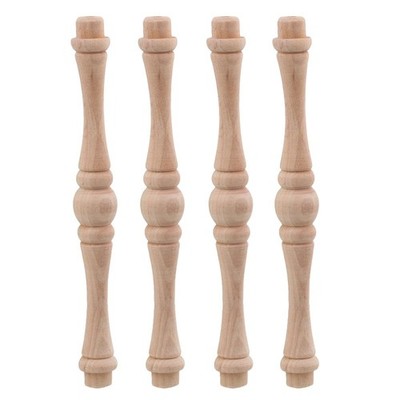 4 PCS 15cm Length Unpainted Wood Craft Spindles Baluster Home Decor Repair