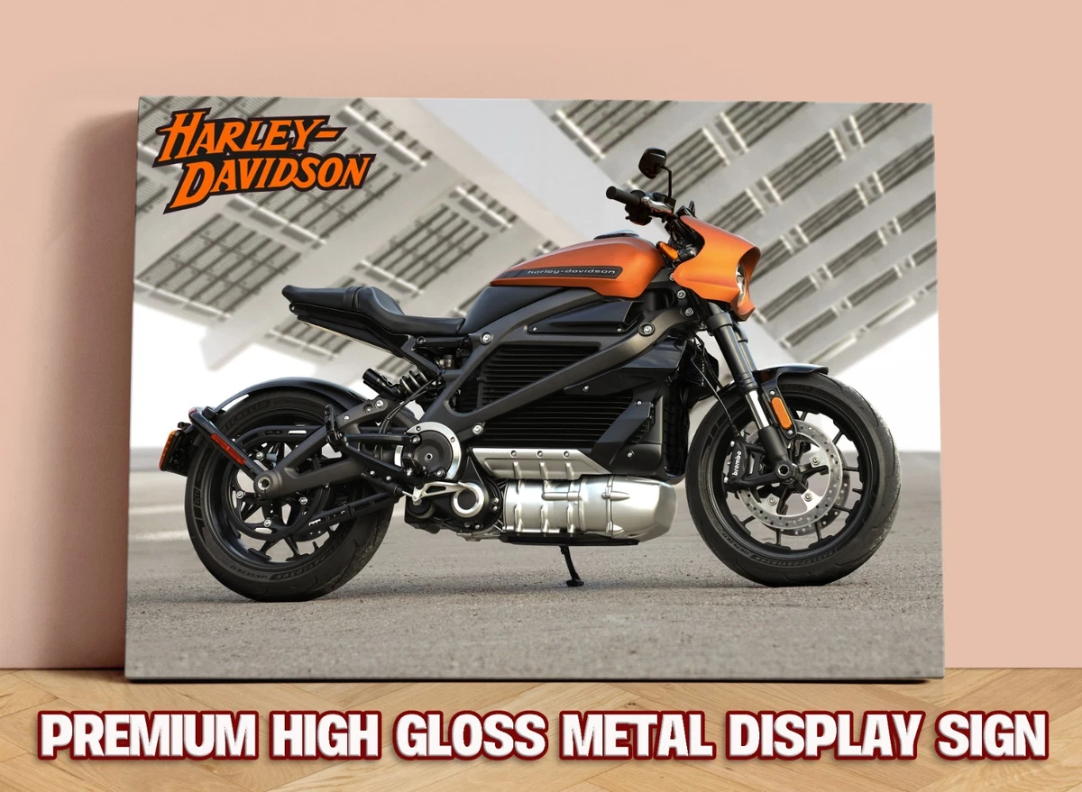 RARE HARLEY DAVIDSON PREMIUM GLOSS METAL SHOWROOM GARAGE DISPLAY SIGN Large A3