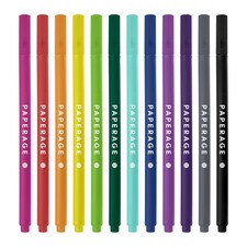 PAPERAGE Felt Tip Fine Point Pens 0.4mm , 12 1 Count Pack of 12 , Bright
