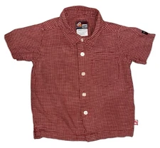 Sesame Street Elmo Gear 24 Months Red Plaid Collared Button Shirt