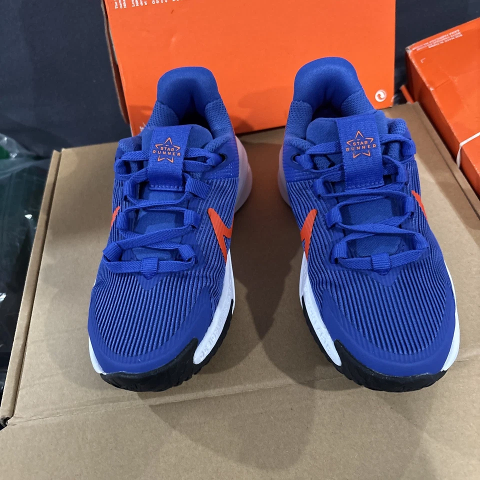 NIKE STAR RUNNER 4 PS ASTRONOMY BLUE ORANGE ATHLETIC KIDS BOYS SNEAKERS Size 11 - Image 3 of 4