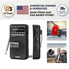 Portable Emergency Radio with NOAA, AM  FM - Battery Operated, Earphone Jack