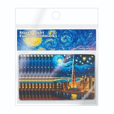Starry Night at the Burj Khalifa Dubai  Vinyl Stickers UAE !! Van Gogh Must See