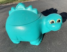 Vintage Rubbermaid Dinosaur Toy Box Excellent Green