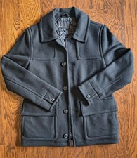 Banana Republic Italian Wool Utility Coat - Men's Medium - Black