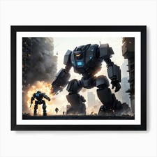 Robots Vs Robots Art Print Framed Wall Art Poster Canvas Print Picture