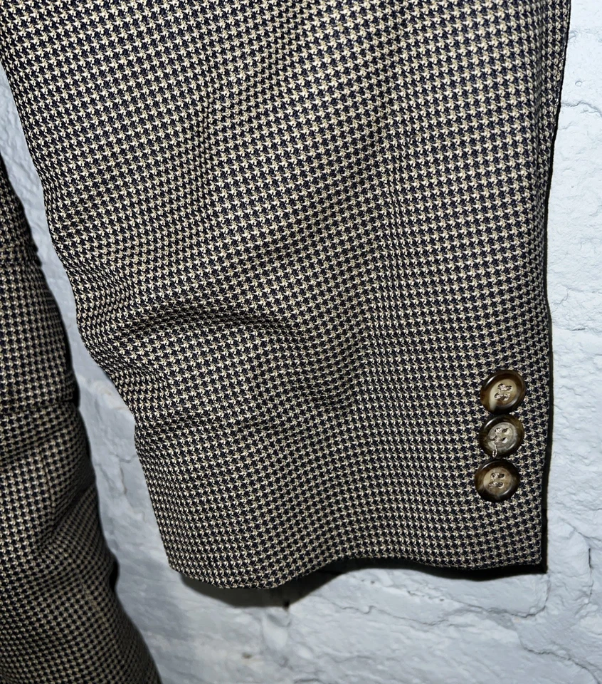 Chaqueta Blazer Allyn Saint George Para Hombre 40S Marrón Espiga Lana Peinada Foto 2 de 4