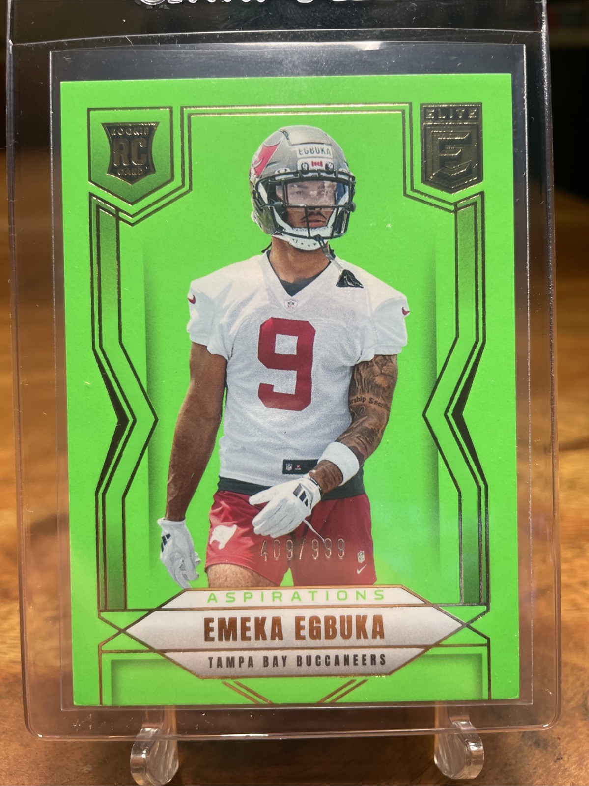2025 Donruss Elite Emeka Egbuka /999 Rookie Card #102 LIME GREEN ASPIRATIONS