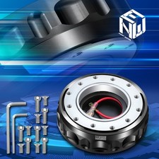 J2 Black Aluminum Steering Wheel Low Profile Twist Lock Quick Release Adapter