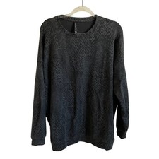 Athleta Studio to Street Black and Grey Printed Soft Sweatshirt - Size XL