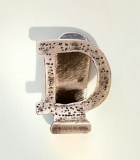 VINTAGE Arts & Craft Hammered Copper Letter "D" Money Clip