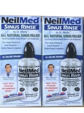 A Lot of 4 NeilMed Sinus Rinse Pack (one 8 oz Squeeze Bottle+ 1 Premixed Packet)