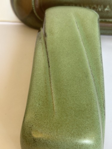Minty! Frankoma Pottery Plainsman Green 4K Stick Butter Dish Covered Lid Prairie - Picture 4 of 7