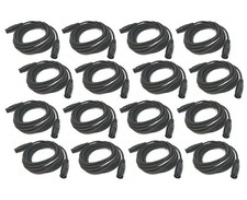  16 DJ Pro Lighting 15 Foot 3 Pin Male - Female Light Fixture DMX Cable Package