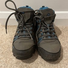 KINDER GELERT WASSERDICHT STIEFEL UK 1 MODELL "HORIZON" ANTHRAZIT/BLAU WALKING WANDERN