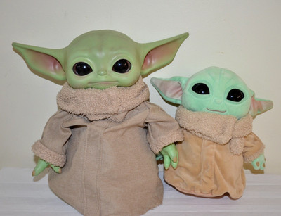 SET 2 Mattel Star Wars Mandalorian Baby Yoda Child Grogu  Plush Toys 8'' & 11''