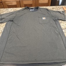 Carhartt T-Shirt Force Relaxed Fit Long-Sleeve Pocket Mens Large Olive Casual