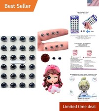 24 Pcs of 7mm Self-Adhesive 3D Resin Doll Eyes for Realistic Craft Projects
