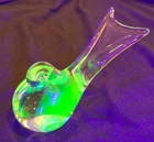 Murano Italy Uranium Glass Bird figurine / paperweight