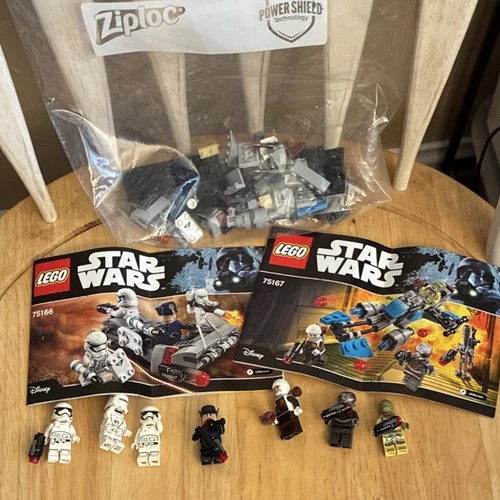 LEGO Star Wars 75166 75167 Complete Set Minifigures Manual Ziploc