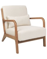 Sessel Stoffbezug Helles Beige Mit Dekokissen Armlehnen Tiefe SitzfläChe Skovde