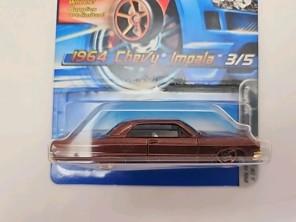 05 HOTWHEELS PIN HEDZ БЫСТРЕЕ, ЧЕМ КОГДА-ЛИБО 64 CHEVY IMPALA LOW RIDER красновато-коричневый - Изображение 3 из 3