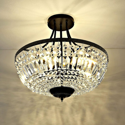 Modern 5-Light Raindrop Crystal Ceiling Light Fixture for Home Decor
