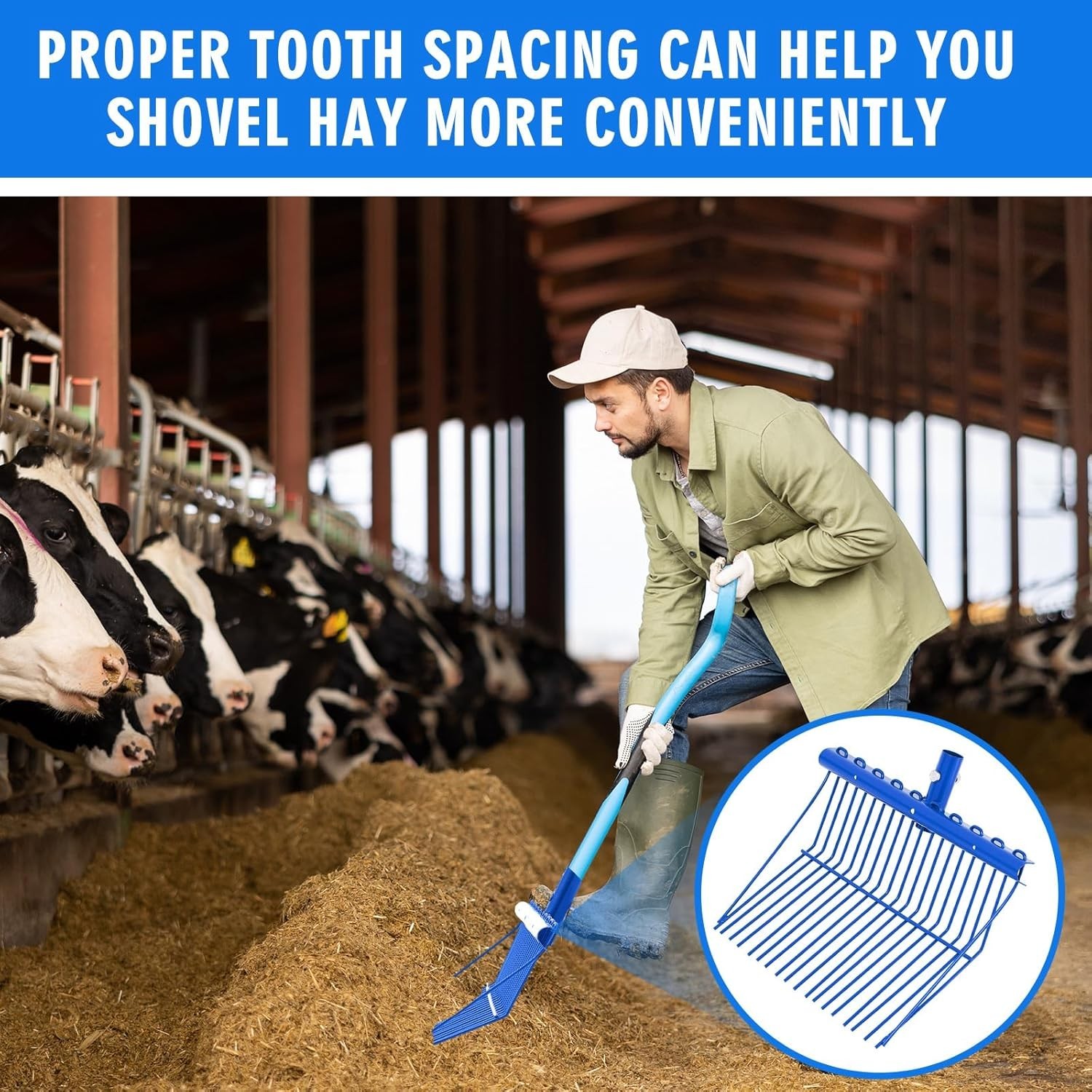 2 Pack Pitchfork Replacement Head Metal Horse Manure Rake Gardening Pitch Fork