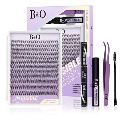 B&Q Lashes Extension Set 144PCS Venus Lash Clusters Unsichtbares Band 8-16MIX...