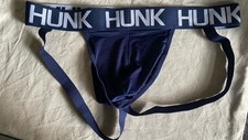 NEW Large Mens Sexy blue & White Jock Stretchy *Brand New * Size L poss gay int