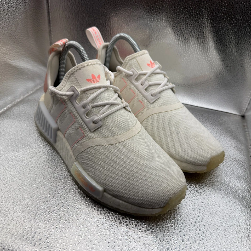 Zapatos deportivos con cordones Adidas NMD_R1 blancos rojos ácidos para mujer talla 6 GW5679 Foto 3 de 4