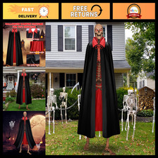 12 ft Reversible Skeleton Vampire Cloak - Halloween Costume  Garden Decor