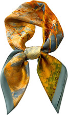 27.5" Mulberry Silk Feeling Head Scarf Women's Fashion Square Neck Satin Scarfs