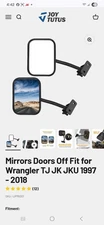 JOYTUTUS Mirrors Doors Off Compatible with Wrangler TJ JK JKU 1997-2018