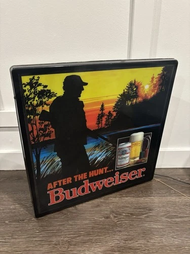 "After The Hunt” - Rare Vintage BUDWEISER BEER - Lighted Bar Sign - Duck Hunting