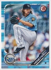 2019 Bowman #BP-88 Brent Honeywell Prospects Sky Blue #/499 Tampa Bay Rays