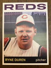 CINCINNATI REDS: Ryne Duren Custom Modern 1964 Style Art Card