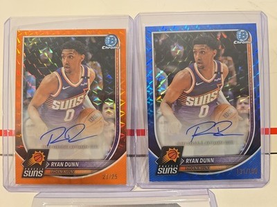2025-26 Topps Bowman Chrome Ryan Dunn Auto Orange Refractor Color Match 21/25!!