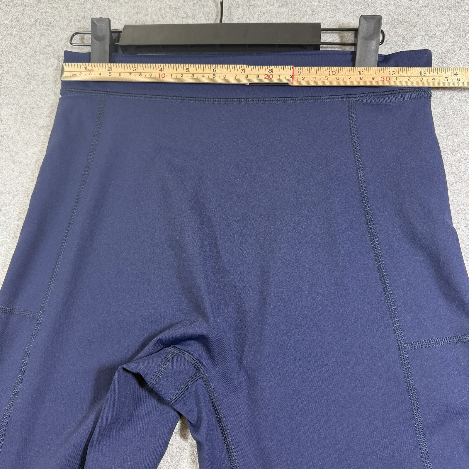 Aerie OFFLINE Leggings Womens L Navy Blue 7/8 Hi Rise Side Pockets Yoga Running thumbnail 7