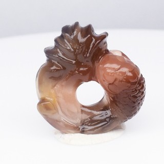 💎 9.78ct Goldfish in a Lotus Pond Carving Pendant Natural Pink Purple Agate Gem