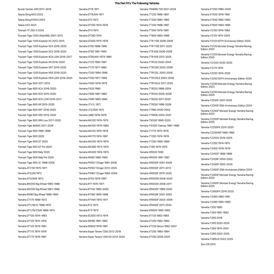 Placa deslizante Tusk espuma negra 3/4” x 11” x 12” para Yamaha MX250 1973-1975 Foto 3 de 4