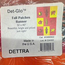Det-Glo Fall Leaves Banner Flag 32”x40” Nylon Made in USA MPN 6992922