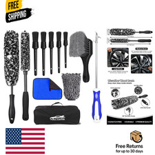 12Pcs Wheel Brush Kit for Cleaning Wheel and Tire, Wheel and Rim Brush, Car