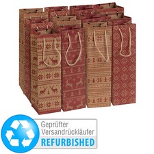 Produktbild - infactory 12er-Set weihnachtliche Kraftpapier-Geschenktüten,Versandrückläufer