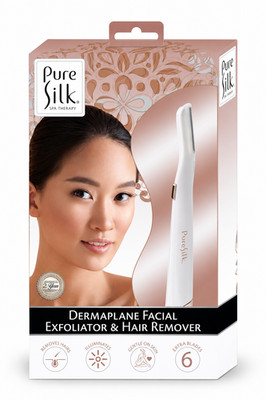 ure Silk Dermaplane Facial Exfoliator & Hair Remover with LED + 6 Blades