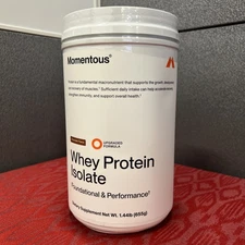 Momentous Whey Protein Isolate Chocolate 1.44lb (655g) Upgraded Formula