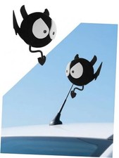 1Pc Little Devil Car Antenna Top Decoration, Big Eyed Bat Antenna Ball